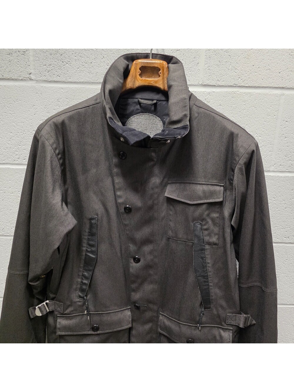Holden Mens Dark Green Gray Herringbone Polyester Nylon Jacket filled coat L